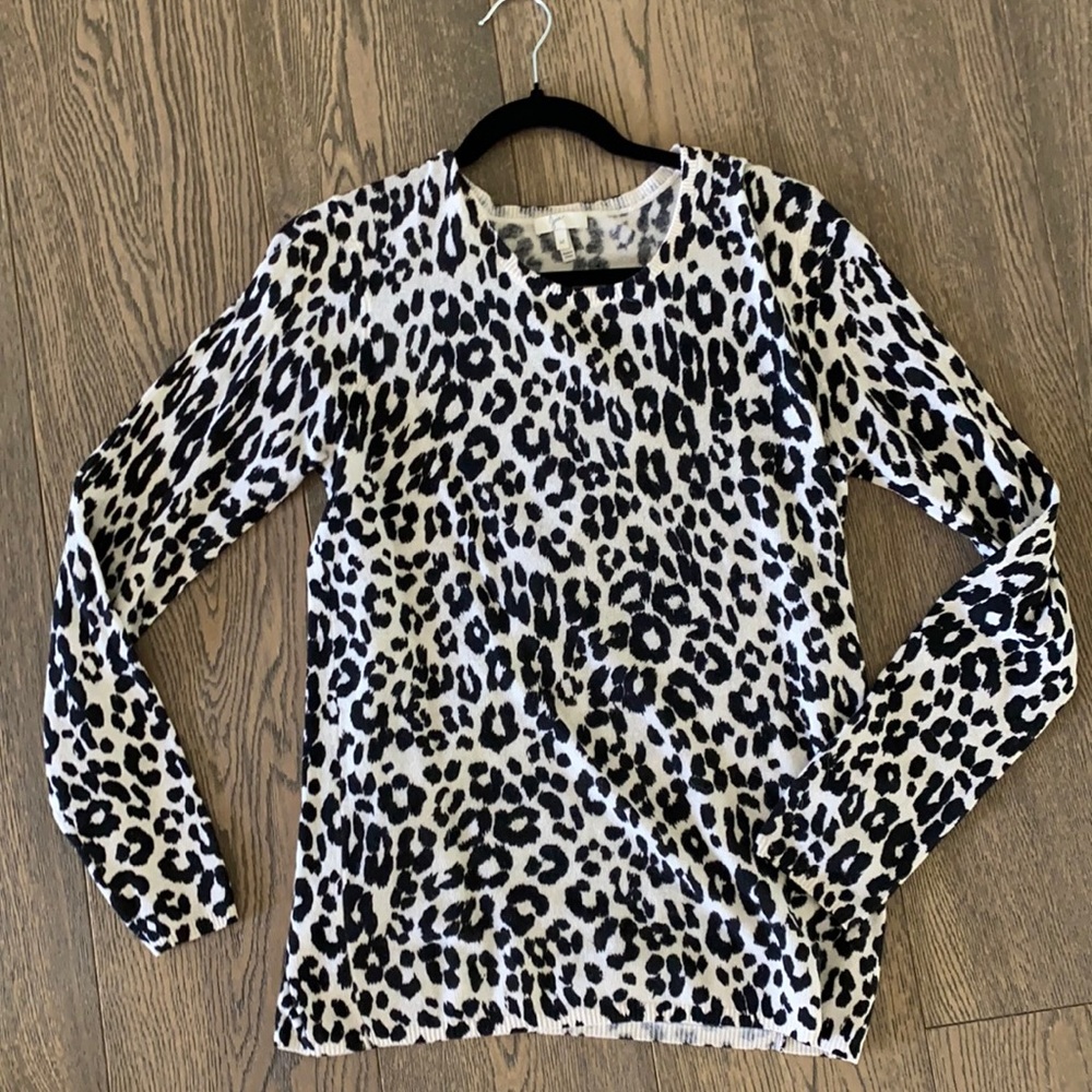 Joie cashmere sweater leopard cheetah print